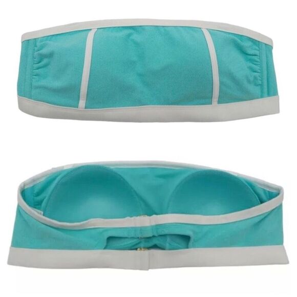 KONA SOL - NWT - L Sz 1X (16W - 18W) Terry-Textured Bandeau Bikini Top w/Binding - Picture 2 of 13